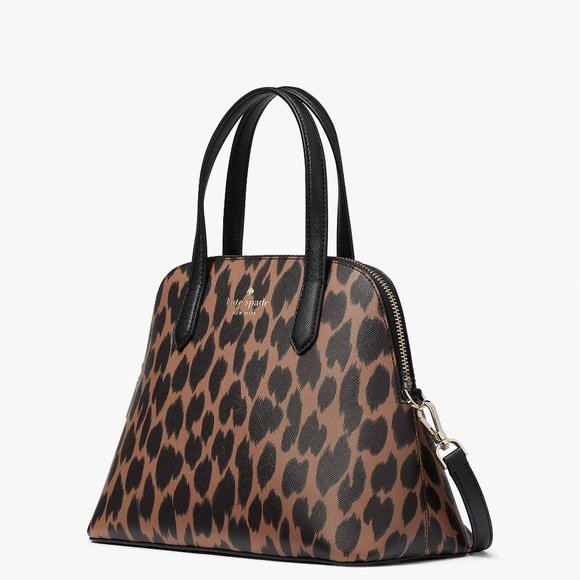 New Kate Spade Schuyler Medium Dome Satchel Spotted Leopard Animal Print - Picture 3 of 5